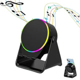4 in 1 Wireless Induction Speaker Bluetooth Speaker with 360 Adjustable Phone Holder - Black