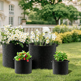 5 Pcs Gallon Grow Bags Thickened Nonwoven Fabric Pots for Fruit Flowers and Vegetables