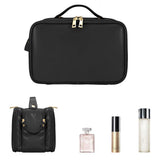 Large Capacity Travel Makeup Bag Portable Cosmetic and Toiletry Organizer Black