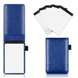 A7 Pocket Notebook PU Leather Notepad with Card Slot Blue