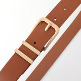 3 PCS Women Belts For Jeans Dresses Pants Ladies Leather Waist Belt with Gold Buckle