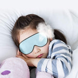 Mulberry Silk Sleep Soft Eye Mask Adjustable Strap Blindfold Blue