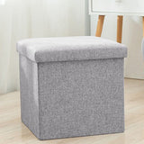 Foldable Shoe Bench Storage Ottoman with Thick Foam Seat Lid Gray