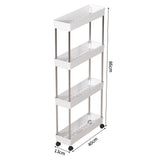4 Tier Slim Rolling Storage Cart Bathroom Organizer for Kitchen & Laundry