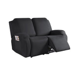Full Wrapped Stretch Recliner Chair Cover Elastic Recliner Sofa Slipcover Black