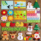 40Pcs Squares Polyester Felt Fabric Sheets For DIY Art Handcraft Mix Colour