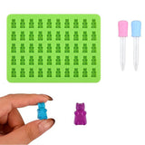 4 Packs Bear Silicone Ice Cube Moulds with 2 Droppers 200 Cavities Candy Molds for Chocolate Gummies Jelly