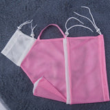Mesh Cat Grooming Bag Breathable Bathing Restraint for Nail Trimming Pink