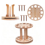 360 Rotating Wooden Fishing Rod Rack Floor Stand Holds 12 Rods