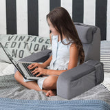 Adjustable Detachable Backrest Reading Pillow for Bed Sitting Gray