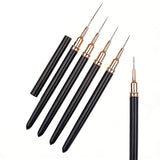 5PCS Nail Art Liner Brushes Set for Thin Lines & Fine Details Black