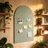 Arched Felt Bulletin Board Large with 30 Push Pins for Office Home School Green