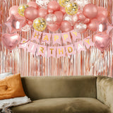 Rose Gold Happy Birthday Party Decorations Happy Birthday Banner for Girls Women Princess