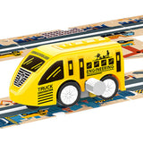 44-Piece DIY Assembling RailCar Set Puzzle Track Car Play Set RailCar Building Toys Educational Toys Yellow