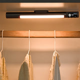 Magnetic Motion Sensor Light 3 Colors Adjustable Light Bar for Cabinet Bedside Under Counter 1200mAh Black