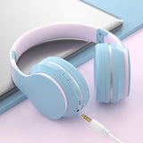Foldable Wireless Over-Ear Headphones Bluetooth Headset with Mic Function Blue
