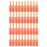 40 PCS Connector 4mm Gold Plated Banana Audio Speaker Plugs for Audio Red