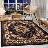 Vintage Persian Style Carpet Soft Area Rug Floor Mat for Bedroom Kitchen Entryway Living Room Brown