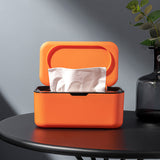 Refillable Wipes Dispenser Tissue Storage Case with Lid Orange