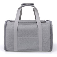 Foldable Travel  Pet Carrier Bag Portable Cat Dog Kennel Bag Grey