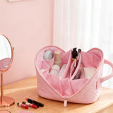Large Capacity Portable Cosmetic Bag Travel Toiletry Storage Organizer Pink