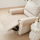 3Pcs Set Non Slip Recliner Chair Covers Couch Covers Pet Protector Slipcovers Beige