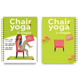 Chair Yoga 30 Day Spiral Book with Illustrated Seated Pose Guide Green