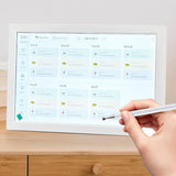 10.1 Inch Smart Digital Calendar Family Planner Wall Tablet with Stylus Pens White