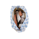 2Pcs Checkered Makeup Bags Travel Toiletry Bag Organizer Makeup Storage Bags Blue
