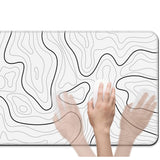 Gaming Mousepad Anti-Slip Mouse Pad Topographic Line Mouse Mat for Home and Office White