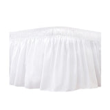 Wrap Around Bed Skirts Dust Ruffles Bed Skirt with Adjustable Elastic Belt White