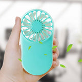 Portable Handheld Mini Fan Rechargeable USB Cooling Fan for Travel Hiking Camping Blue