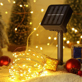 32M 300LEDs Solar String Light 8 Modes Outdoor Decorative Light for Garden Pathway Party Warm Light