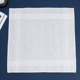 12 PCS Soft Cotton Handkerchiefs with Satin Border for Pocket and Travel