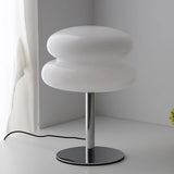 Dimmable Egg Tart Bedside Lamp Mid Century Modern Nightstand Light White