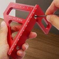 Multi-Angle Measuring Ruler Kit 45/90 Degree Aluminum Alloy Protractor Drawing Line Miter Triangle Tool for Woodworking