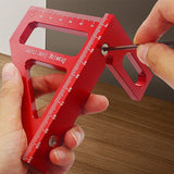 Multi-Angle Measuring Ruler Kit 45/90 Degree Aluminum Alloy Protractor Drawing Line Miter Triangle Tool for Woodworking