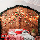 2PCS Christmas Pom Pom Garland Hanging Balls for Christmas Tree Party Decor