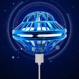 Flying Orb LED Hover Ball Toy – Galaxy Boomerang Spinner with Lights Blue