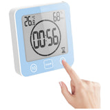 Digital Bathroom Shower Clock with Timer Suction Cup Wall Clock for Bathroom Kitchen Blue