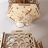 Christmas Wooden Lantern – Decorative Carved Hollow LED Night Light for Holiday Home Decor Style 2