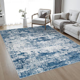 Runner Rug Washable Rug Modern for Bedroom Living Room Bedside Floor Blue