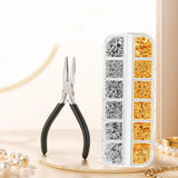 Jewelry Repair Kit with 1200 Jump Rings Clasps Organizer Box Tools