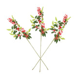 3Pcs 67cm Artificial Red Berry Branch Christmas Wreath Wedding Party Home Decor