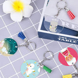 120 PCS Clear Acrylic Blank Keychain Pendant DIY Craft Set
