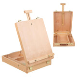 Portable Wooden Tabletop Easel Solid Wood Sketchbox for Painting Art Drawing