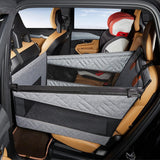 Large Dog Auto Seat with Hard Base and Back Seat Extender for Pets Grey