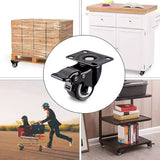 4PCS 2 Inch Caster Wheels Heavy Duty Casters with Brake for Cart Workbench and Shelf