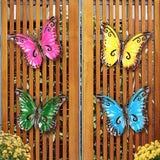 5Pcs Colorful Metal Butterfly Wall Mounted Sculpture Home Yard Garden Art Decor