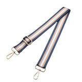 2PCS Adjustable Canvas Bag Strap with Metal Buckle for Crossbody Bags Navy Blue